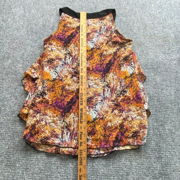 New Directions Top Womens S Sleeveless Layered Blouse Multicolor Abstract Flowy‎ - Picture 9 of 13